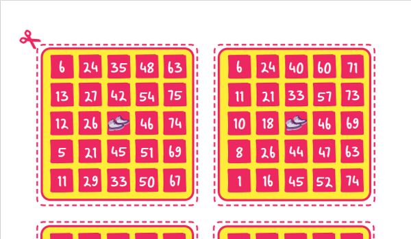 Some bingo cards to cut out at home